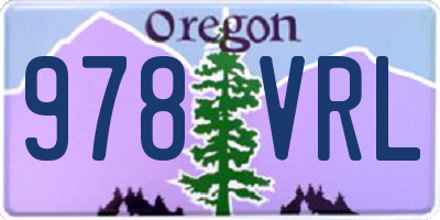 OR license plate 978VRL