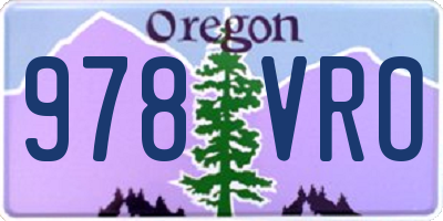 OR license plate 978VRO