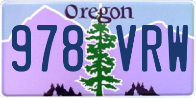 OR license plate 978VRW