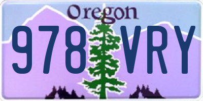 OR license plate 978VRY