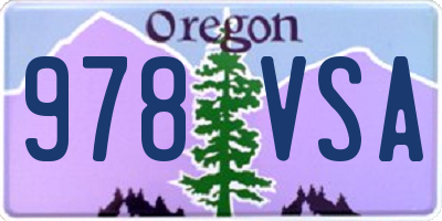 OR license plate 978VSA