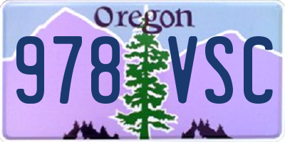 OR license plate 978VSC