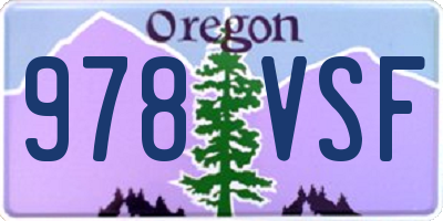 OR license plate 978VSF