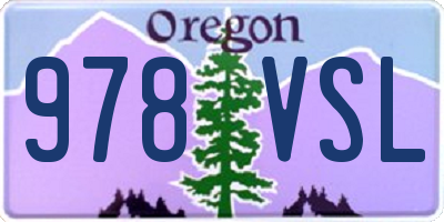 OR license plate 978VSL