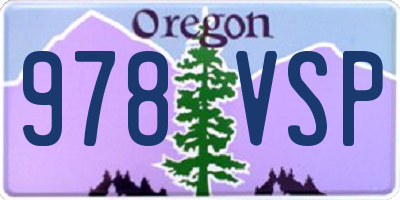 OR license plate 978VSP