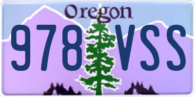 OR license plate 978VSS