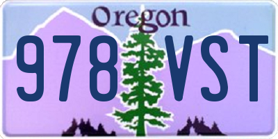 OR license plate 978VST