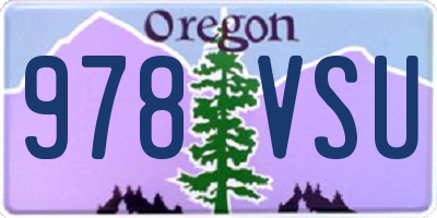 OR license plate 978VSU