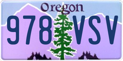 OR license plate 978VSV