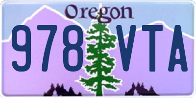 OR license plate 978VTA