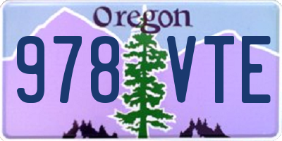 OR license plate 978VTE
