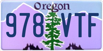 OR license plate 978VTF