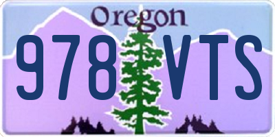 OR license plate 978VTS