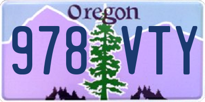 OR license plate 978VTY