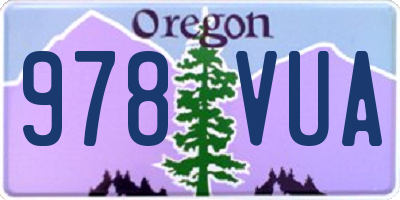 OR license plate 978VUA