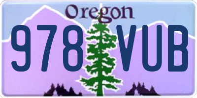 OR license plate 978VUB