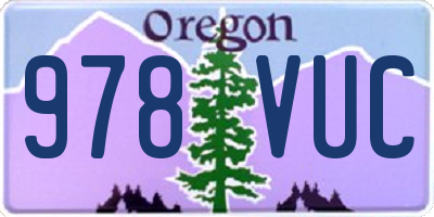 OR license plate 978VUC