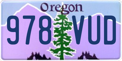 OR license plate 978VUD