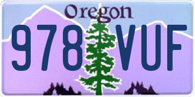OR license plate 978VUF