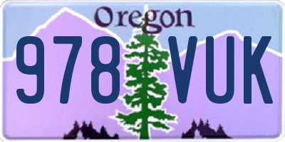 OR license plate 978VUK