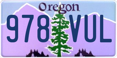 OR license plate 978VUL