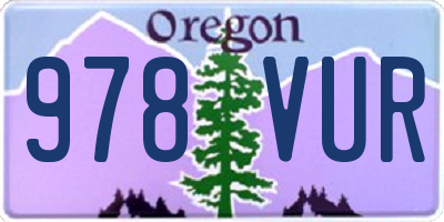 OR license plate 978VUR