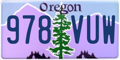 OR license plate 978VUW