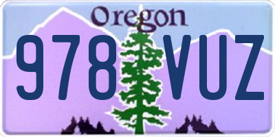 OR license plate 978VUZ