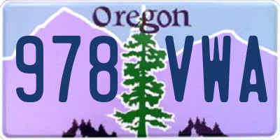 OR license plate 978VWA