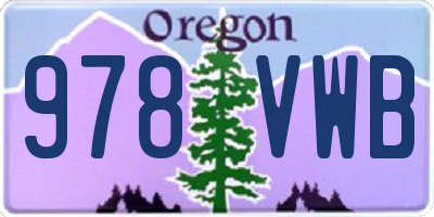OR license plate 978VWB