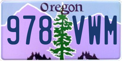 OR license plate 978VWM