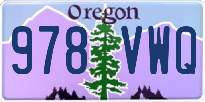 OR license plate 978VWQ