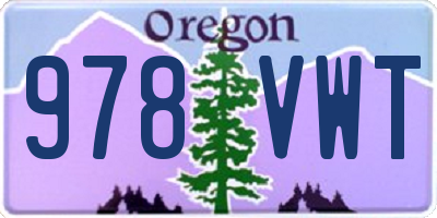 OR license plate 978VWT