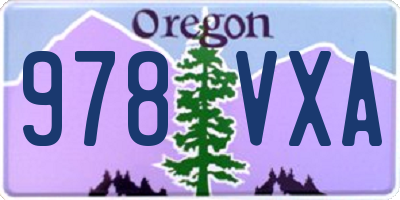 OR license plate 978VXA
