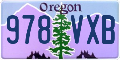 OR license plate 978VXB