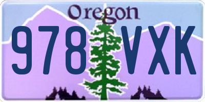 OR license plate 978VXK