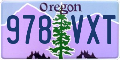 OR license plate 978VXT