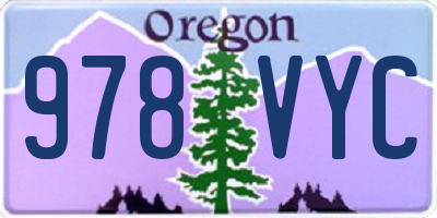 OR license plate 978VYC