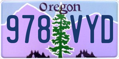 OR license plate 978VYD