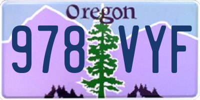 OR license plate 978VYF