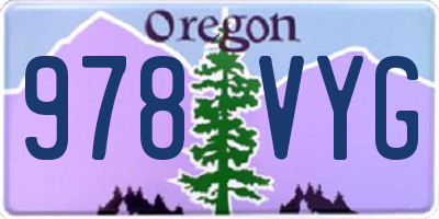 OR license plate 978VYG