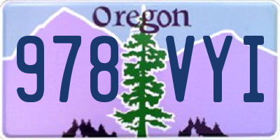 OR license plate 978VYI