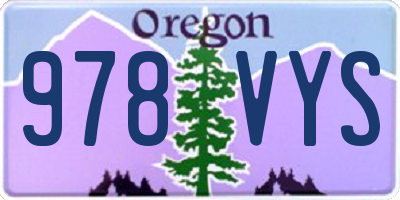 OR license plate 978VYS