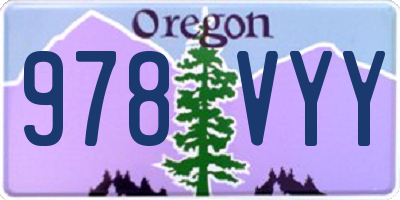 OR license plate 978VYY