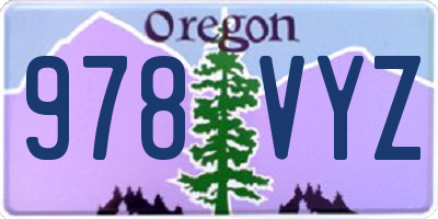 OR license plate 978VYZ
