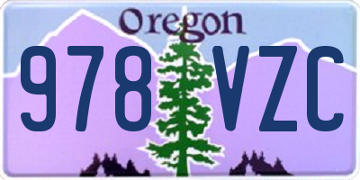 OR license plate 978VZC