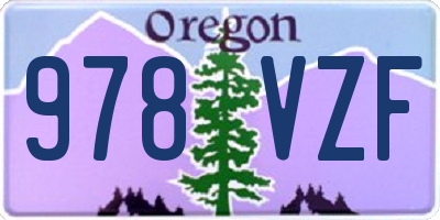 OR license plate 978VZF