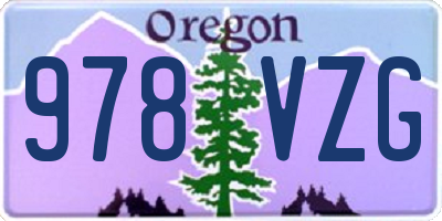 OR license plate 978VZG