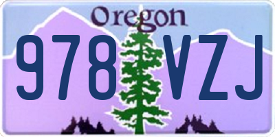 OR license plate 978VZJ