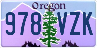 OR license plate 978VZK